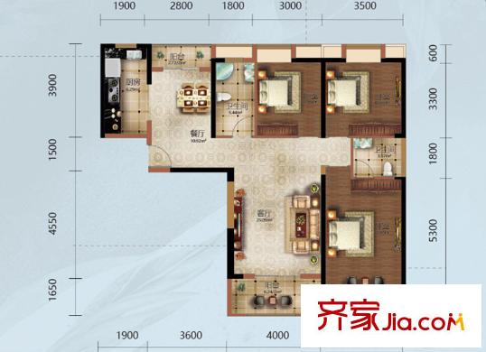 金島御平方米世家?躍境建筑面積130平方米 三房兩廳兩衛(wèi) 3室2廳2衛(wèi)1廚