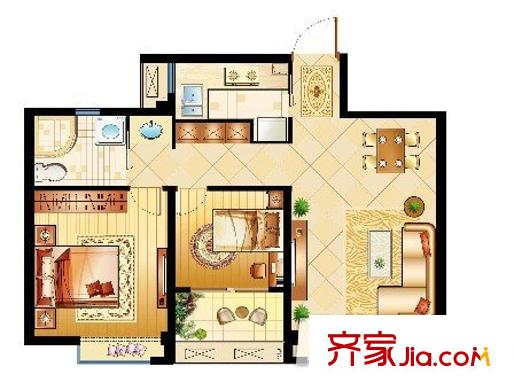 青揚十街戶型圖2室2廳 戶型圖 2室2廳