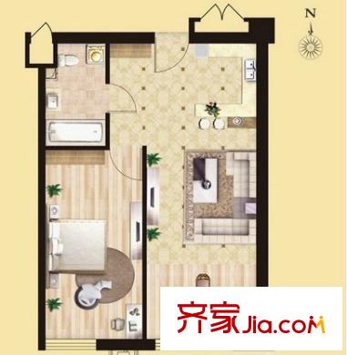 青揚十街戶型圖1室2廳 戶型圖 1室2廳