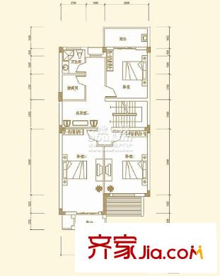 金橋港灣花園二期戶型圖J二層 7室3廳3衛(wèi)