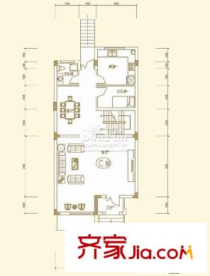 金橋港灣花園二期戶型圖J一層 7室3廳3衛(wèi)
