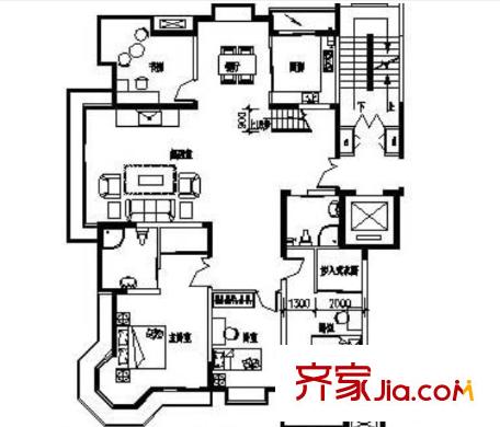 沌口東方花園戶型圖4室2廳 4室2廳