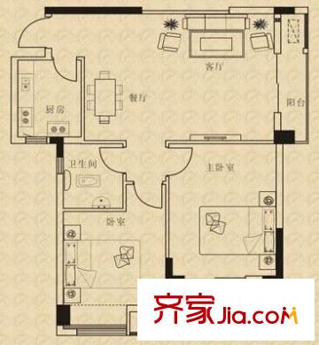 沌口東方花園 4室 戶型圖