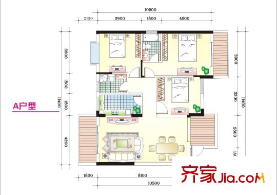 美城清芷園戶型圖美城?清芷園 戶型圖 3室2廳