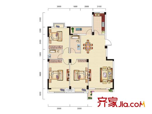 歌林花園三期林語境37號樓 126平方米 3室2廳2衛(wèi)1廚
