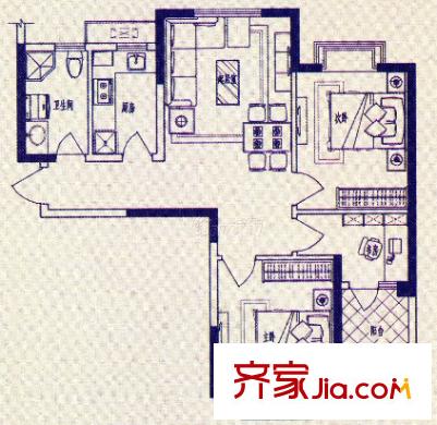 聯(lián)發(fā)九都府戶型圖3室2廳 3室2廳
