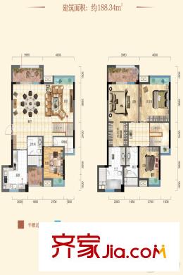 新世界夢湖香郡58號樓188平方米復式二層 4室2廳3衛(wèi)1廚