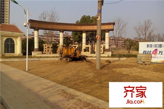 聯(lián)投漢口郡大門(mén)綠化工程進(jìn)度圖（2015-03-12）