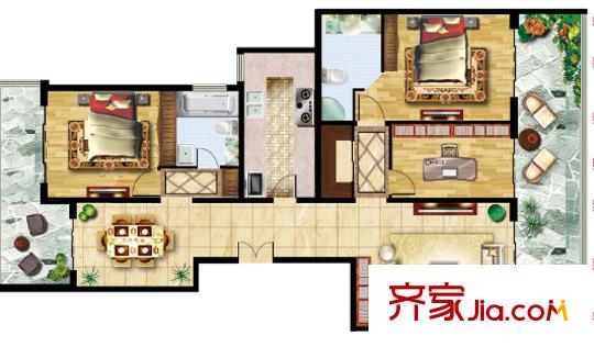賽博園小區(qū)戶型圖2室2廳 2室2廳