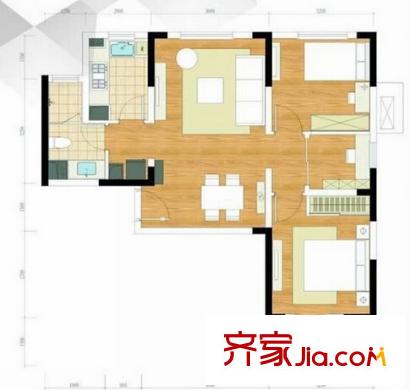朗詩綠色街區(qū)戶型圖2室2廳 2室2廳