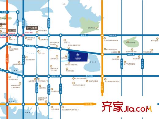 國創(chuàng)光谷上城區(qū)位圖