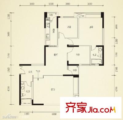 閩東國際城戶型圖3室2廳 戶型圖 3室2廳2衛(wèi)1廚