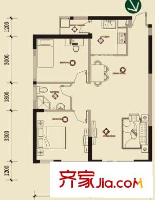 锦绣龙城户型图二组团户型单new6 四期 2室2厅1卫