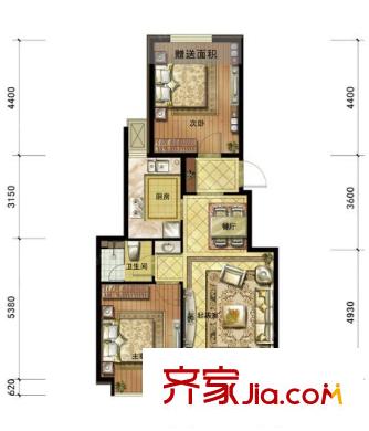 凌云金湖家園戶型圖2室2廳 2室2廳