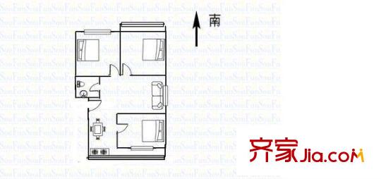 東站鐵路高層戶型圖a3 3室