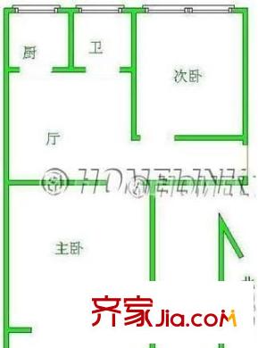 大東關(guān)酒廠宿舍 2室 戶(hù)型圖