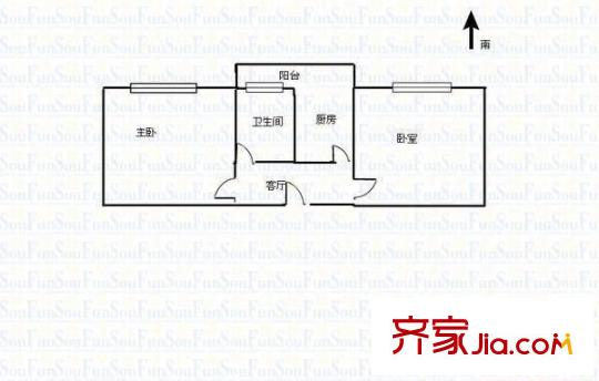 東崗路司法局宿舍 2室 戶型圖