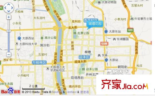 城墻花園交通圖太原  
