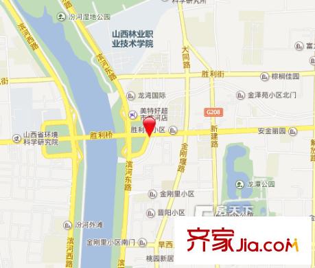 濱河?xùn)|路桃南地稅局宿舍交通圖太原  
