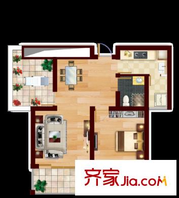 都市蘭亭戶型圖一室二廳 戶型圖 1室2廳