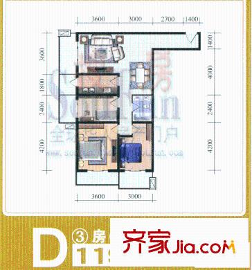 碧水云天戶型圖3室2廳1衛(wèi)1廚