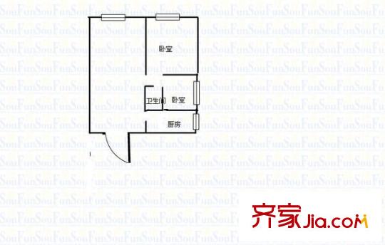 北際花園 2室 戶型圖