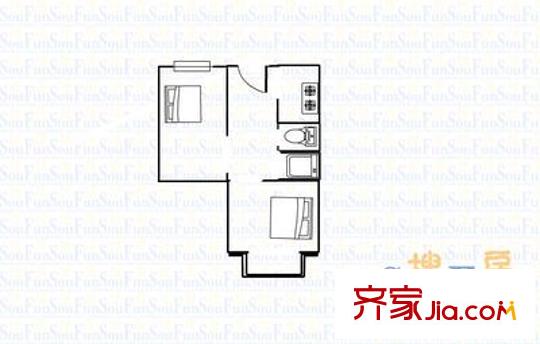 63軍南院宿舍 2室 戶型圖