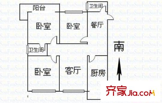 語(yǔ)文報(bào)社 4室 戶(hù)型圖