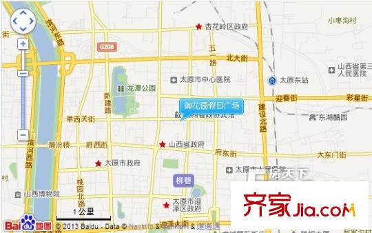 御花園假日廣場(chǎng)交通圖太原  