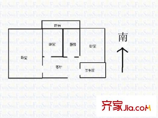 信托宿舍 3室 戶型圖
