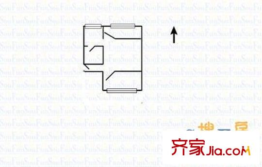 鄉(xiāng)鎮(zhèn)局宿舍 2室 戶型圖