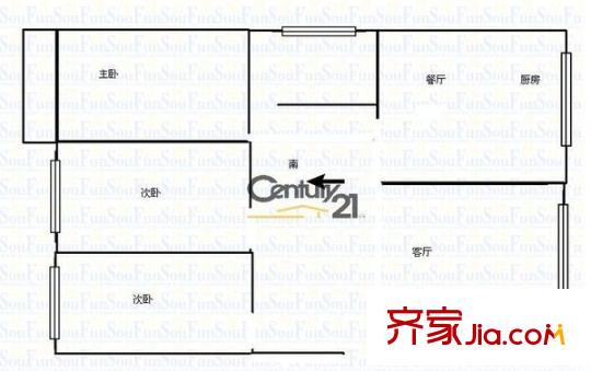 旺景家園3室 戶型圖