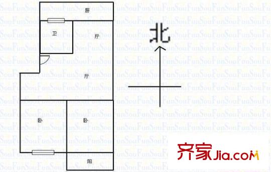 太原農(nóng)牧場(chǎng)宿舍戶(hù)型圖7 2室