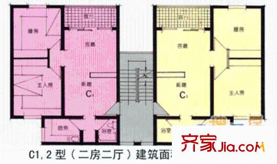 太原市地方稅務(wù)局直屬分局宿舍 3室 戶型圖
