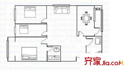 天秀苑 3室 戶型圖