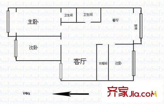 太航華府 3室 戶型圖