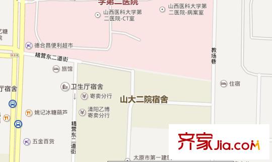 山醫(yī)二院宿舍交通圖太原  