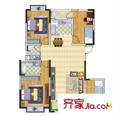 廣益天下戶型圖4室2廳 4室2廳