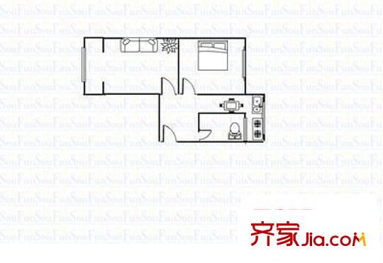 勝利橋東太鋼宿舍 2室 戶型圖