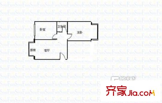 山西紙張公司宿舍戶型圖111 2室