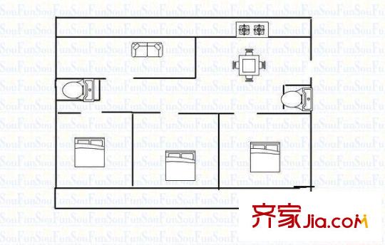 太原 山西金金業(yè)集團宿舍 戶型圖