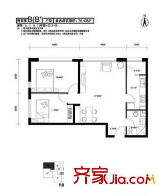 省經(jīng)委宿舍小區(qū) 2室 戶型圖