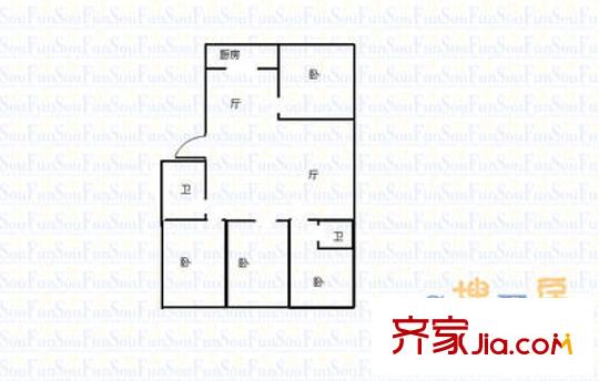 省經(jīng)委宿舍小區(qū) 4室 戶型圖
