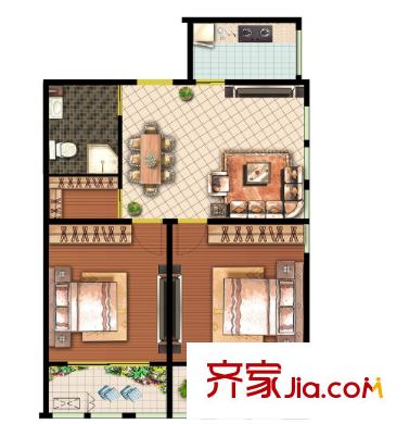 寶安花園戶型圖二室二廳 戶型圖 2室2廳