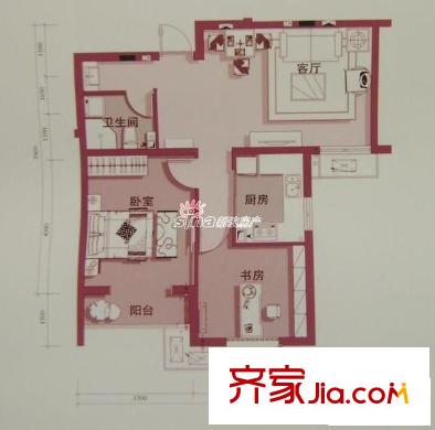 輕工設(shè)計(jì)院宿舍 2室 戶型圖