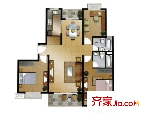 景虹花園戶型圖三室二廳 戶型圖 3室2廳