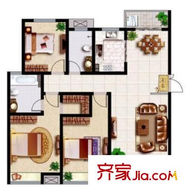 景虹花園戶型圖三室二廳 戶型圖 3室2廳