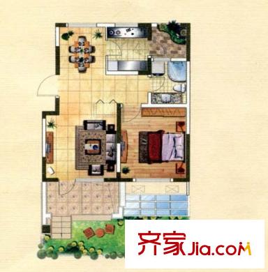 景虹花園戶型圖一室二廳 戶型圖 1室2廳