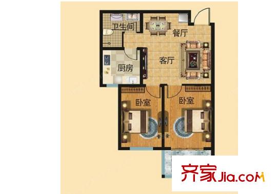 鑫成俊杰 2室 戶型圖