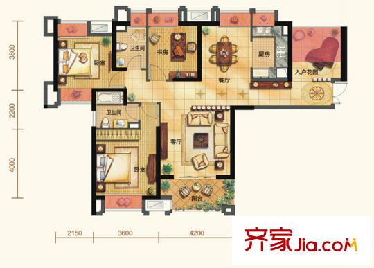 融僑錦江戶型圖3室2廳 3室2廳